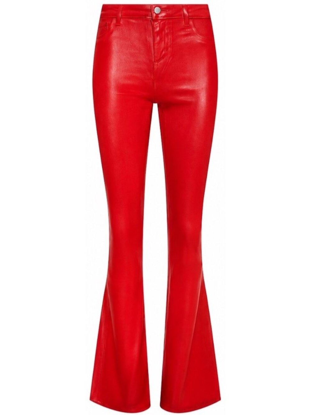 L'AGENCE Marty Coated Flare Jeans Tango Red High Rise Denim Size 26 New - Picture 6 of 14